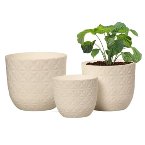 Diamond White Planter (Set of 3)