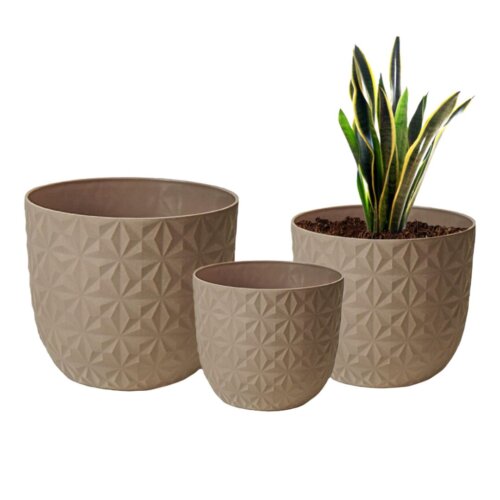 Diamond Mocha Planter (Set of 3)