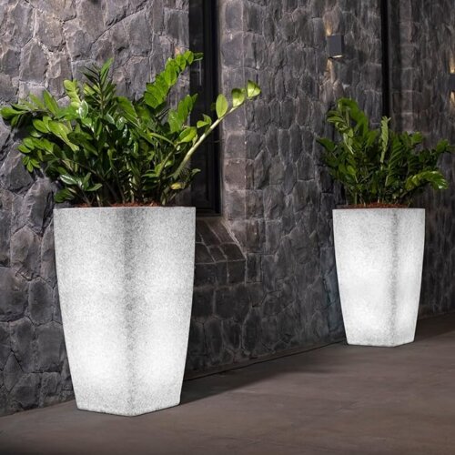 Tall Natural Stone LED Planter (60 CMS)