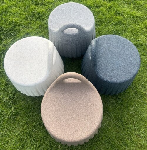 Cream Stone Finish Handy Stool - Image 3