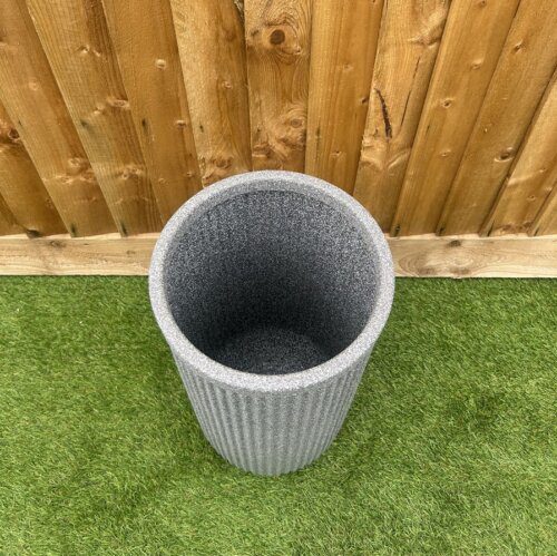 Grey Stone Tall Planter 60 CMS - Image 2