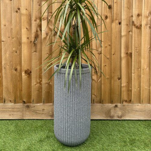 Grey Stone Tall Planter 60 CMS