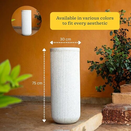 Natural Stone Tall Planter 75 CMS - Image 5