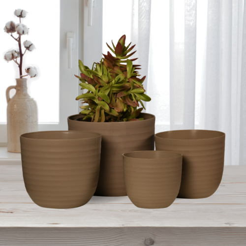 Wave Mocha Planter (Set of 4) - Image 3