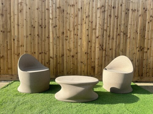 Egg Chair Coffee Table Sand Stone (Set of 3)
