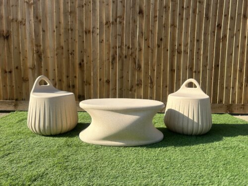 Handy Stool Coffee Table Cream Stone (Set of 3)