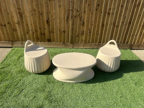 Handy Stool Coffee Table Cream Stone (Set of 3) - Image 2