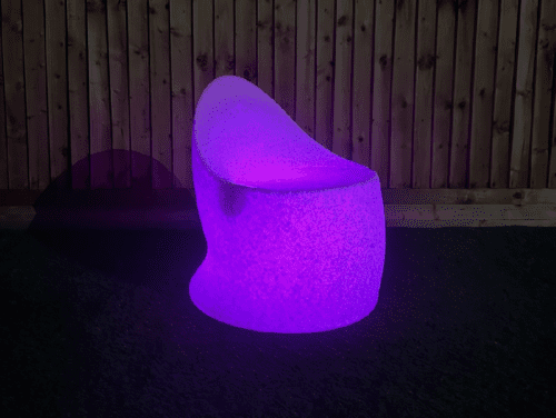 LED Illuminated Egg Chair Natural Stone - Image 3