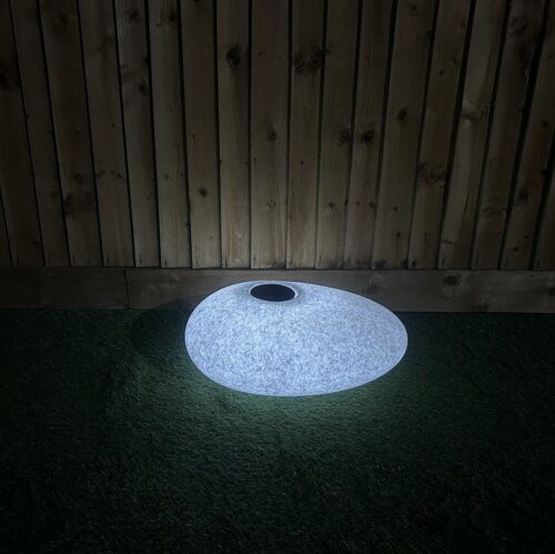LED Illuminated Pebble Planter Natural Stone
