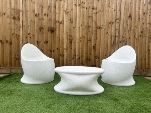 Egg Chair Coffee Table Natural Stone (Set of 3)