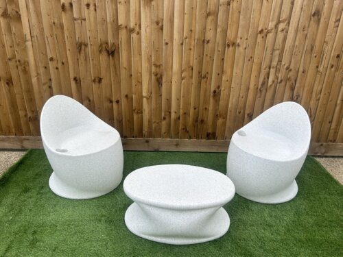 Egg Chair Coffee Table Natural Stone (Set of 3) - Image 2