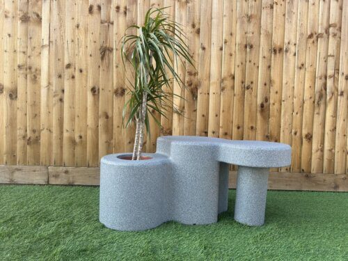 Bench Planter Grey Stone Finish