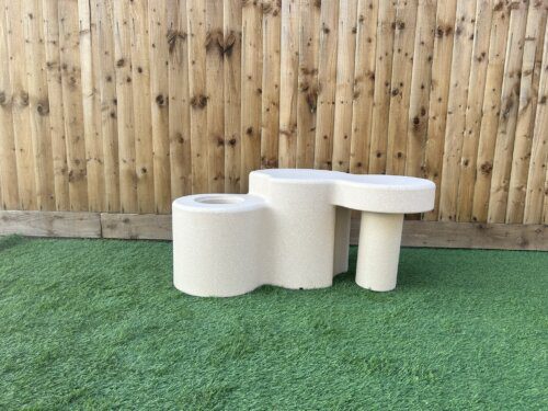 Loop Bench Cream Stone Finish