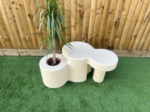 Loop Bench Cream Stone Finish - Image 4