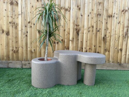 Bench Planter Sand Stone Finish