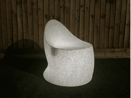 LED Illuminated Egg Chair Natural Stone